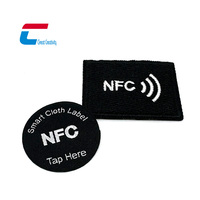 Étiquette textile NFC tissée 13,56 MHz, lavable, pour vêtements