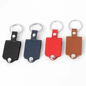 Porte-clés par Sublimation coloré, boîtier en cuir blanc, impression Laser