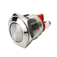 Interruptor de botón pulsador de 16mm NC normalmente cerrado Mini eléctrico impermeable momentáneo 1NC pequeños interruptores de Metal parada de arranque
