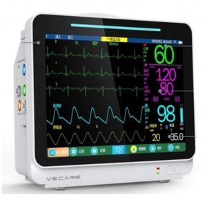 جهاز مراقبة المرضى البيطريين WCHT عالي الدقة ذو 12 قناة مع شاشة LCD، جهاز مراقبة متعدد المعايير للعناية المركزة معتمد من CB - Product Image 1