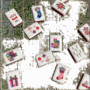 Juego de Mahjong Americano Portátil de Lujo Moderno, 160 Piezas, Juego de Fichas Acrílicas de 3 Capas, Edición Navideña Lucky Daughters - Product Image 2