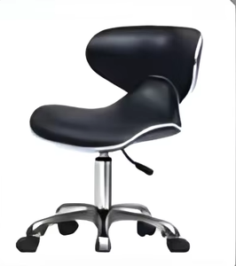 Black Beautician Work <b>Stool</b> with Wheels Salon Barber Chairwith Height Adjustable Seat and Rolling Base for Professional Stylist - Product Image 1