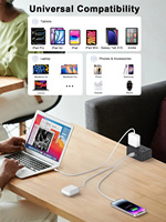 Multiprise à fixation sur bureau avec 13 prises CA, 2 ports USB-C, 2 ports USB-A et cordon de 2 m pour postes de travail à domicile et au bureau