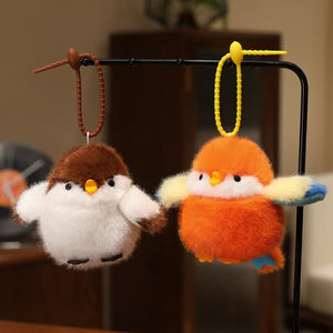 ตุ๊กตานกขนาด 11 ซม. มีเสียง นกหลากสีสัน ของที่ระลึก ตุ๊กตาขนนก ของขวัญ ตุ๊กตานกห้อยกระเป๋า - Product Image 5