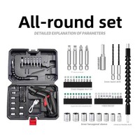 Tournevis électrique multifonction rechargeable sans fil au lithium-ion, ensemble d'outils de perçage pour le bricolage et l'amélioration de la maison