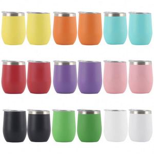 Custom Egg Shape Wine Tumbler Double Wall Stainless Steel Vacuum <b>Insulated</b> Thermal Cup Personalized Logo 12oz - Product Image 5