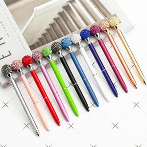 Shuhao Brand Wedding Gift Souvenir Custom Ball Logo Rose <b>Gold</b> Diamond Crystal <b>Pen</b> on Stock - Product Image 2