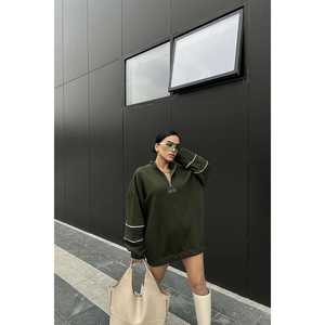 Sudadera básica estampada color caqui Eyyo para mujer, sudaderas con capucha y sudaderas para mujer - Product Image 2