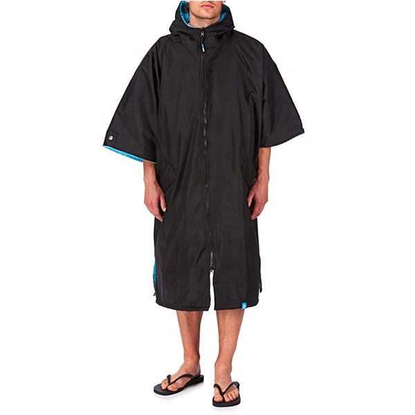 Пользовательский утилизация ткани repreve Открытый водонепроницаемый СЕРФ пончо взрослый плавательный изменение заранее с коротким рукавом изменение surf Халат