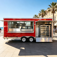 Promotion : Remorque de Restauration Mobile pour Boissons, Crèmes Glacées et Aliments, avec Rôtissoire à Poulet, à Vendre