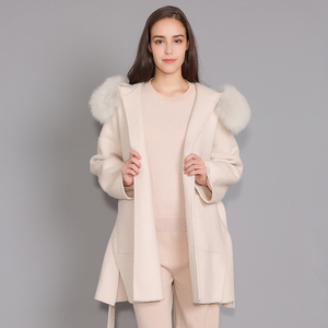 <span class=keywords><strong>Cappotto</strong></span> Invernale Jxwatcher in Cashmere, Trench in Lana <span class=keywords><strong>a</strong></span> Doppio Strato con Cappuccio in Vera Pelliccia di Volpe, <span class=keywords><strong>Cappotto</strong></span> Lungo in Lana Stile Europeo per Donne - Product Image 2
