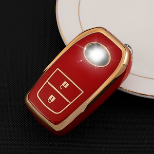 Étui de protection pour clé de voiture en caoutchouc TPU tendance pour Toyota Hilux Innova <span class=keywords><strong>Rav4</strong></span> Fortuner Yaris <span class=keywords><strong>2021</strong></span>, 2 boutons, <span class=keywords><strong>accessoires</strong></span> pour clé de voiture - Product Image 4