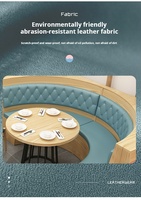 Nouvelle table ronde en cuir en forme de U pour restaurant, avec rangement intégré, et chaises de canapé
