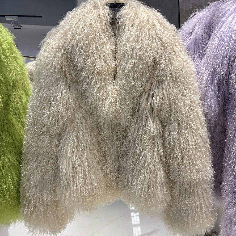 Curly Lamb Fur Coats - Luxurious Winter Fashion Statements