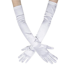 Gants de mariée en satin blanc longs de 52 cm pour les événements formels de mariage - Product Image 1