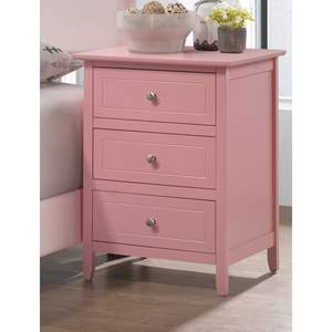 DB Contemporary Pink Nightstand Encantadores muebles de dormitorio de madera modernos para uso en la sala de estar del hogar - Product Image 5