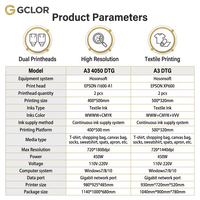 Nueva Impresora DTG GCOLOR A3 de Formato Ancho, Impresión Directa en Prendas, Camisetas, Textiles Digitales, XP600 I1600, 2 Cabezales