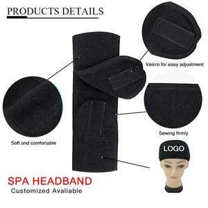 Designed Headbands Makeup Facial Wholesale Towel Wrap Headbands Embroidered Bath Elastic Girls SPA Headband