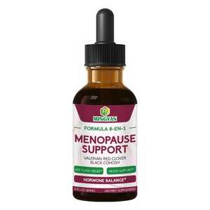 Gouttes OEM/ODM pour le soulagement de la ménopause avec cohosh noir, racine de valériane, trèfle rouge, supplément contre les bouffées de chaleur et pour l'équilibre hormonal pour femmes - Product Image 1