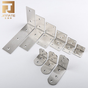 JINNATE Stainless Steel Angle Brackets 90 Degree L Shape Reinforced Shelf Support Furniture Connectors - Product Image 1