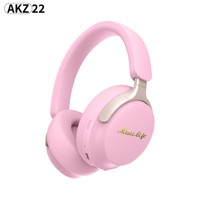 Earphone Nirkabel Over-Ear 2024 dengan Peredam Kebisingan Aktif, Layar Digital RGB, Macaron AKZ-23 untuk Ponsel Anak