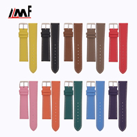Bracelet de montre de haute qualité, durable, en cuir de veau italien Epson, coloré, luxueux, avec boucle en acier inoxydable de 16 mm et 18 mm.