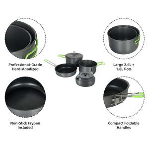Set di 5 Pezzi in Alluminio per Cucina all'Aperto, Migliori Utensili da <span class=keywords><strong>Campeggio</strong></span> Antiaderenti per <span class=keywords><strong>Campeggio</strong></span> in <span class=keywords><strong>Montagna</strong></span> - Product Image 2