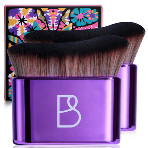 Brocha Autobronceadora BS-MALL para Rostro y Cuerpo, Brocha de Maquillaje de Lujo con Logotipo Personalizado, Mango de Plástico Vegano <span class=keywords><strong>Ultra</strong></span> Suave, Brocha Kabuki para Contorno y Bronceado - Product Image 1