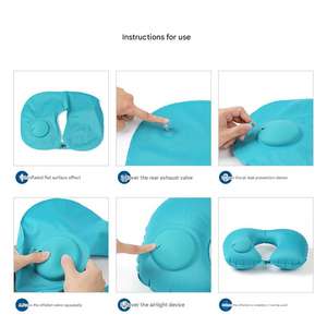 Sıcak satış özelleştirilmiş sıkmak şişme boyun yastığı süper yumuşak rahat yüksek kaliteli seyahat şekerleme u-şekilli yastık - Product Image 3