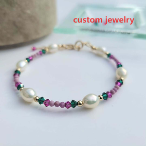 Joyería <span class=keywords><strong>de</strong></span> Cuentas Personalizada, Pulseras <span class=keywords><strong>de</strong></span> Moda con Cuentas, Pulsera <span class=keywords><strong>de</strong></span> Perlas <span class=keywords><strong>de</strong></span> Agua Dulce y Piedras Naturales, Joyería Chapada en <span class=keywords><strong>Oro</strong></span> al por Mayor - Product Image 6