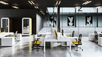 Poste de travail informatique modulaire pour bureau, bureau de direction personnalisé pour projet en espace ouvert