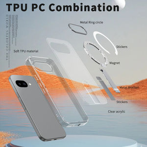 Funda de teléfono transparente para PC con soporte de aleación de aluminio para <span class=keywords><strong>Google</strong></span> Pixel 9 9A 10 Pro XL Funda magnética - Product Image 4