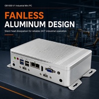 PC Industrial sin Ventilador GB1000-V1 con 6 Puertos COM y Doble LAN de 2.5GbE para Sistemas de Kiosco Terminal