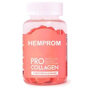 Collagen Gummies 100mg Collagen terhidrolisasi untuk mendukung kulit sehat, bebas Gluten, vegan, 60 Count