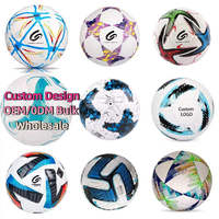 Ballon de football de taille 5 en PVC léger de haute qualité avec logo personnalisé, durable pour l'entraînement en intérieur/extérieur