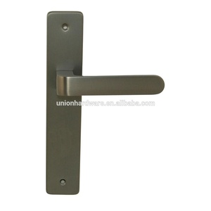 Venta al por mayor de manija de palanca de puerta de aluminio de níquel negro mate en la placa para la decoración del hogar entrada almacén baño cocina USO COMERCIAL - Product Image 2