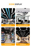 Luminaire suspendu linéaire LED de forme irrégulière personnalisée, lampe de plafond LED en forme de flocon de neige/hexagone pour salle de sport, hall, bureau, éclairage de projet