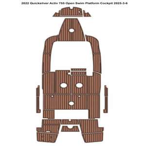 Plancher en teck EVA Quicksilver Activ 755 Open Wood 2022, design moderne pour yachts et navires marins, installation facile par clic, best-seller sur eBay - Product Image 1