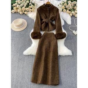 Robe longue ajustée en laine avec manches <span class=keywords><strong>Mao</strong></span> <span class=keywords><strong>Mao</strong></span>, élégante et tendance, nouvelle collection Hiver 2026, pour femme, vente en gros - Product Image 3