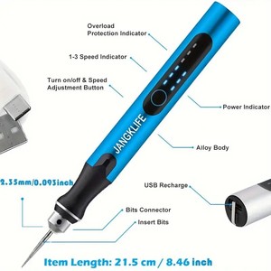 Bộ dụng cụ quay không dây JANGKLIFE - Bút khắc có thể sạc lại với 3 tốc độ có thể điều chỉnh, Bộ dụng cụ chế biến gỗ cầm tay - Product Image 5