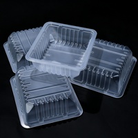 Barquette en plastique PET transparente, anti-buée, scellée sous vide, jetable, recyclable, de qualité alimentaire, pour l'emballage sous blister des produits frais coupés et réfrigérés