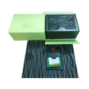 Watch Luxury Wooden Box Leather Wrapped Branded Famous Green Watch Packaging Set In Stock