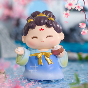 Figurine de dame de la dynastie Tang Yu Mo, boîte mystère, artisanat en résine, ornement fait main, cadeau pour la décoration de la maison - Product Image 2