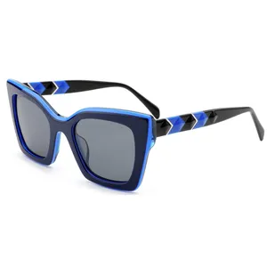 European style new design acetate polarized sun glasses high quality custom logo sunglasses 2024 luxury oversized sunglasses