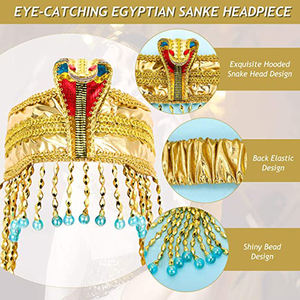 Diadema de Joyería de Cleopatra, Tocado, Cinturón, Collar, Conjunto de Sombrero, 4 Piezas, Accesorios de Disfraz Egipcio para Mujer, Halloween - Product Image 3