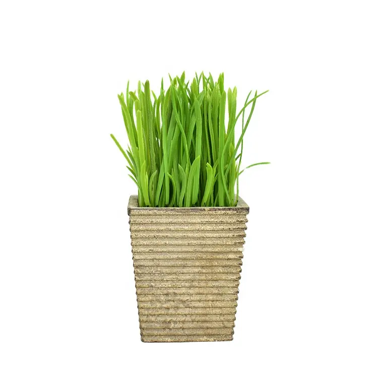 Artificial plastic green Shrubs Wheat Grass Bushes with pot MY810