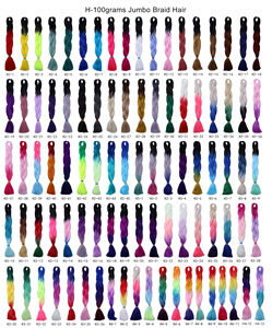 Venta al por mayor 100G 24 pulgadas recto sintético <span class=keywords><strong>Jumbo</strong></span> trenzado extensiones de cabello HENLON fibra de alta temperatura de alta calidad con estilo - Product Image 6