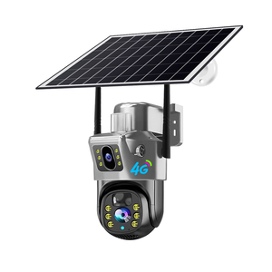Cámara Solar 4G <span class=keywords><strong>V380</strong></span> Éxito de Ventas Negro Plateado de Lente Doble 6MP, Cámara de Red CCTV Inalámbrica Impermeable Alimentada por Batería - Product Image 1