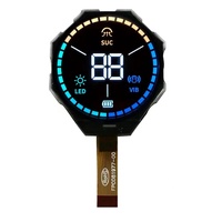 Modul LCD segmen bentuk bulat kustom kualitas tinggi 4.8V hingga 5.2V voltase operasi untuk aplikasi tipe Cog