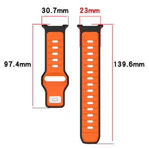 Bracelet de sport en silicone sans interstice pour Samsung Galaxy Watch 8 Classic Watch8 40mm 44mm, double couleur, respirant, en caoutchouc souple - Product Image 3